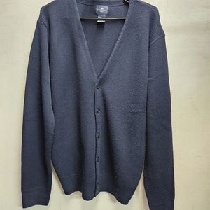 DOCKERS Golf Dark Blue Acrylic Knit Full Swing Cardigan Sweater Medium